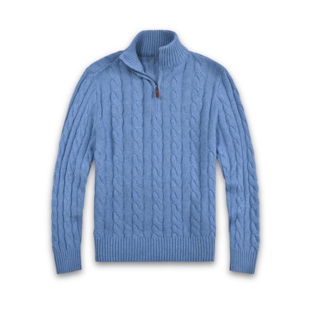 Zip Pullover i Bomull och Nylon – Långärmad Tröja För Vardag