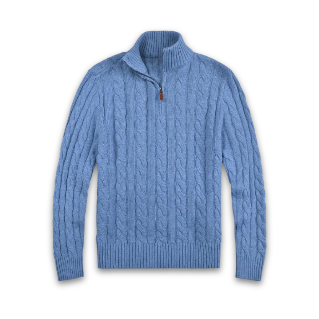 Zip Pullover i Bomull och Nylon – Långärmad Tröja För Vardag