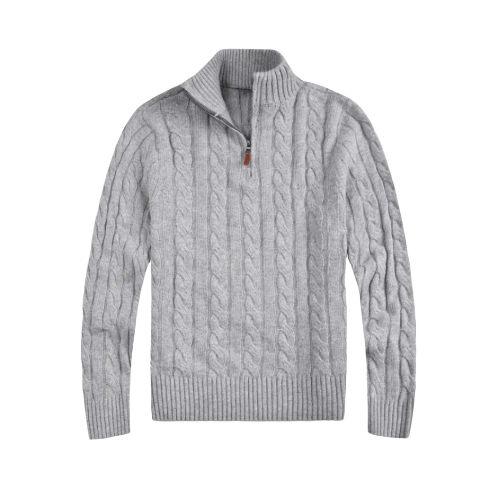 Zip Pullover i Bomull och Nylon – Långärmad Tröja För Vardag