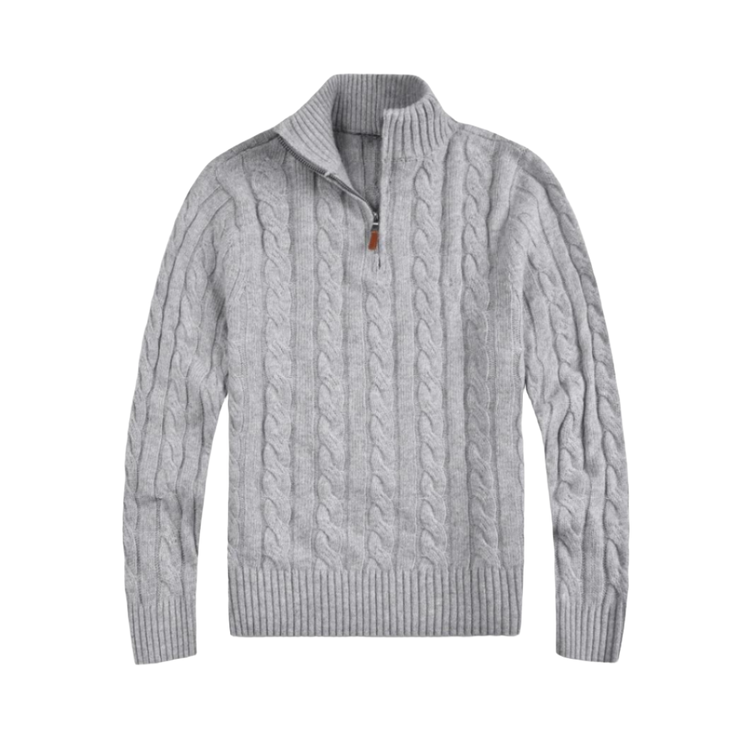 Zip Pullover i Bomull och Nylon – Långärmad Tröja För Vardag