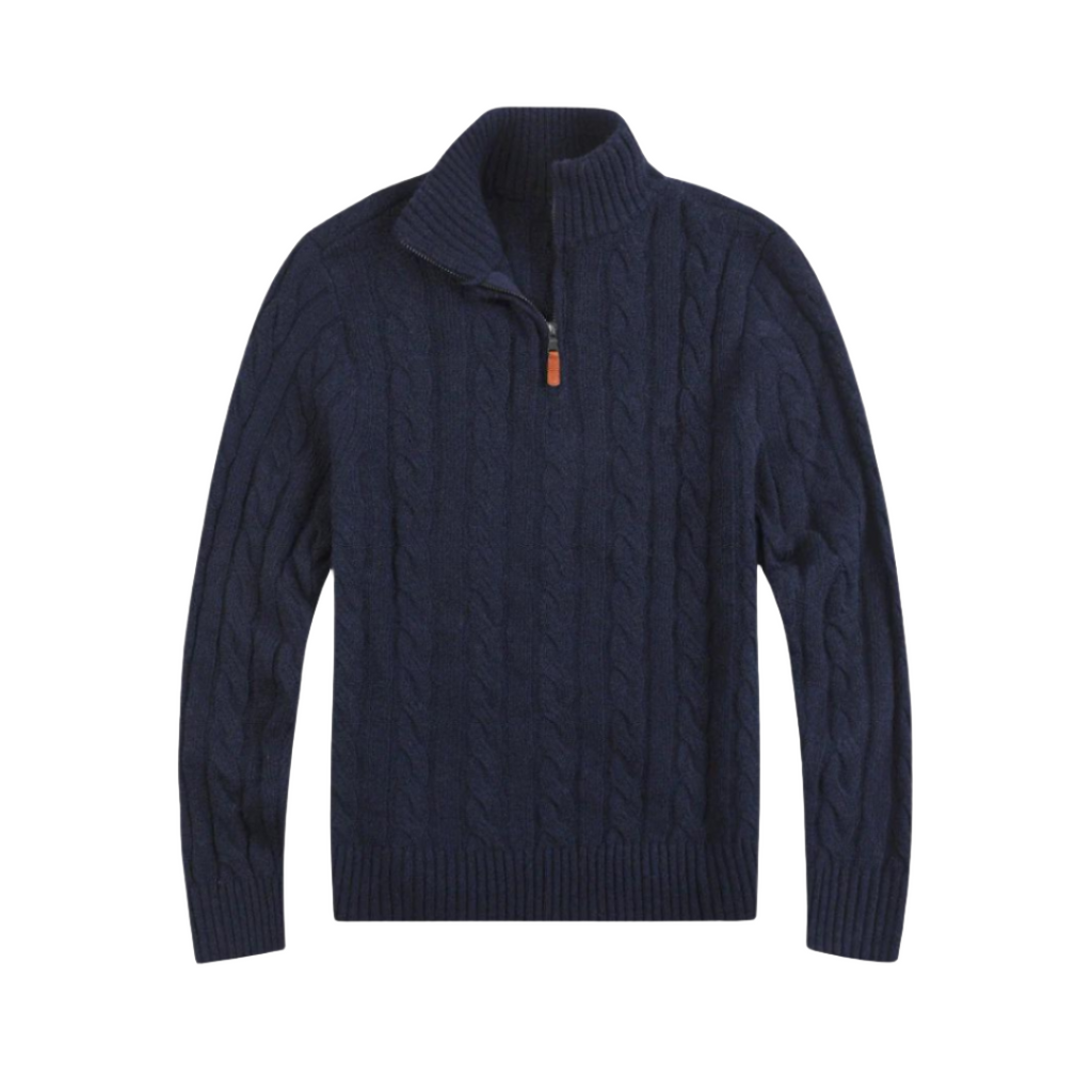 Zip Pullover i Bomull och Nylon – Långärmad Tröja För Vardag