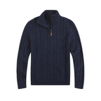Zip Pullover i Bomull och Nylon – Långärmad Tröja För Vardag