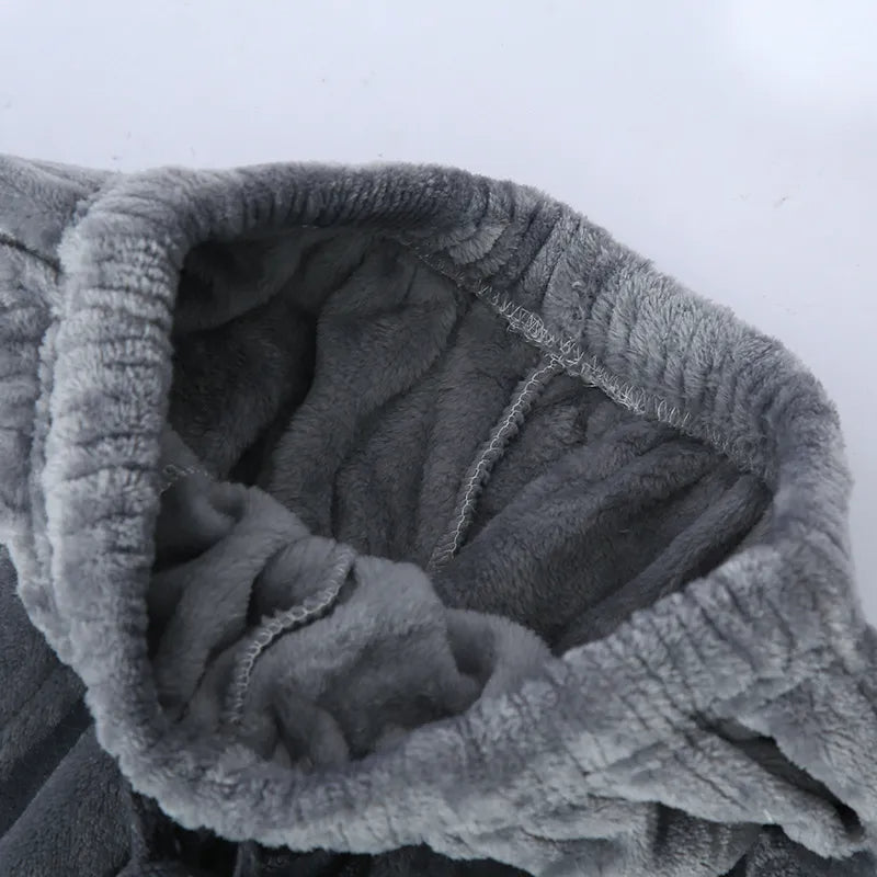 Pyjamas Set Med Byxa – Stickad Långärmad Sovkläder För Vinter