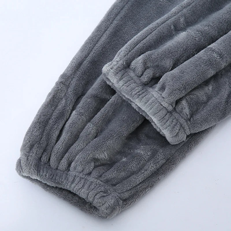 Pyjamas Set Med Byxa – Stickad Långärmad Sovkläder För Vinter
