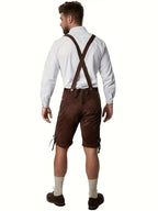 Herr Lederhosen i Textil | Normal Passform Festivalshorts med Justerbara Hängslen och Broderi | Oktoberfest | Olsson