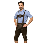 Herr Knälånga Byxor i PU-Läder | Strukturerad Passform med Tryckta Detaljer | Sidofickor för Oktoberfest & Event | Olsson