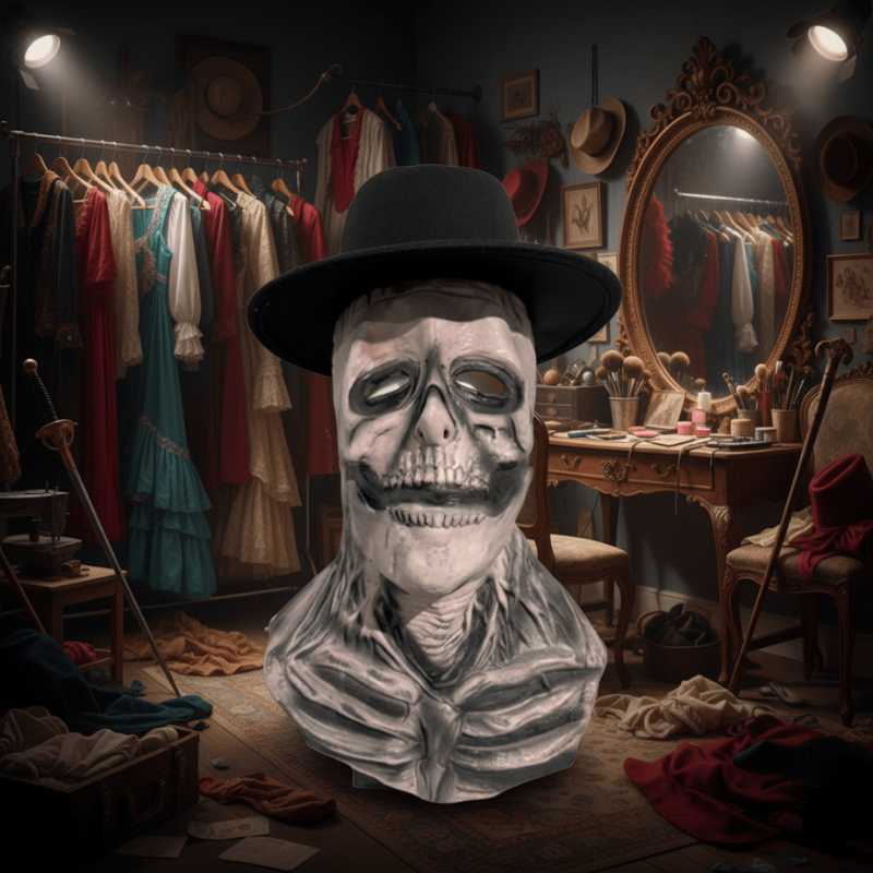 Skelettmask i Latex | Helansiktsdesign med Valfri Hatt | Kostymtillbehör för Halloween och Cosplay | Olsson
