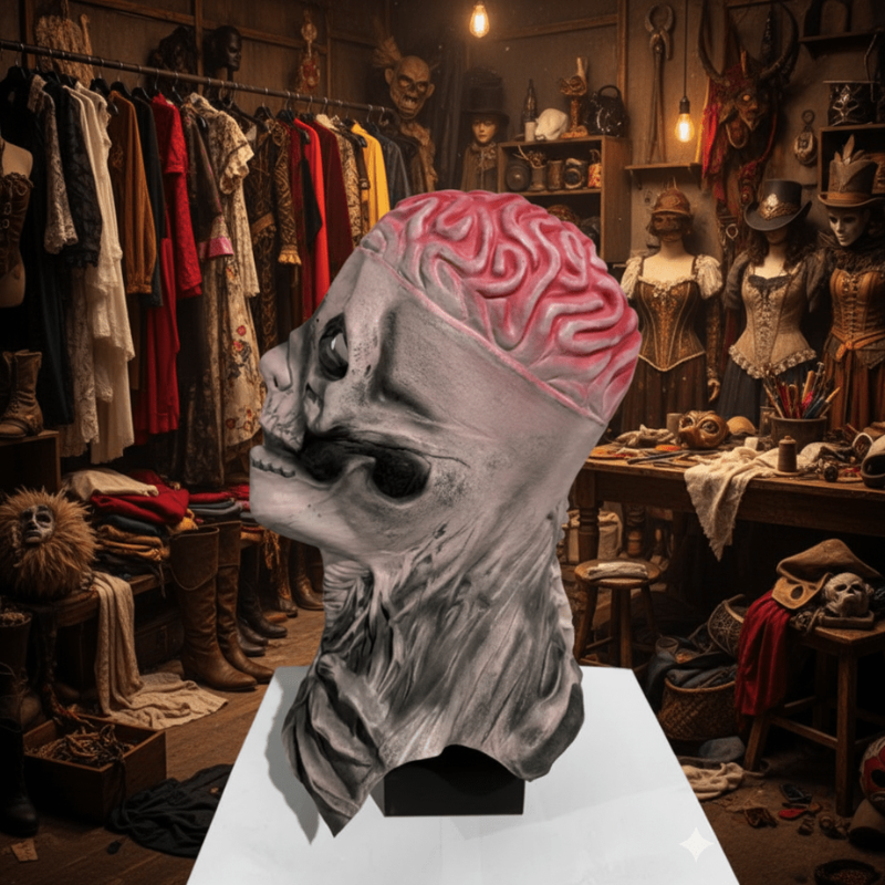 Skelettmask i Latex | Helansiktsdesign med Valfri Hatt | Kostymtillbehör för Halloween och Cosplay | Olsson
