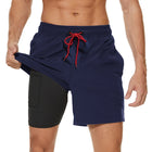 Herrshorts i Polyester och Spandex - Elastisk Midja med Snabbtorkande Material - Sportshorts för Träning och Vardag - Olsson