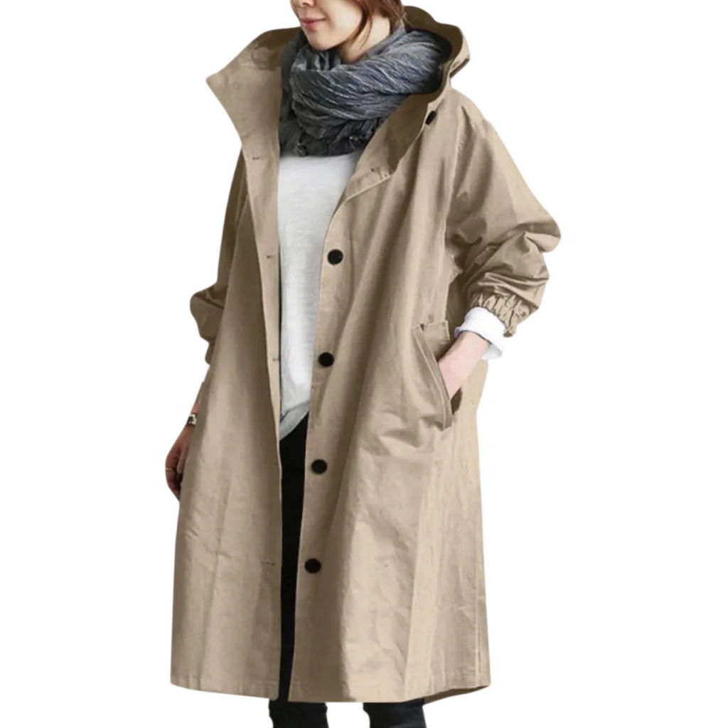 Oversized Trenchkappa för Dam i Bomull och Polyester | Långärmad Kappa med Sidfickor | Lager-på-Lager Ytterplagg | Olsson