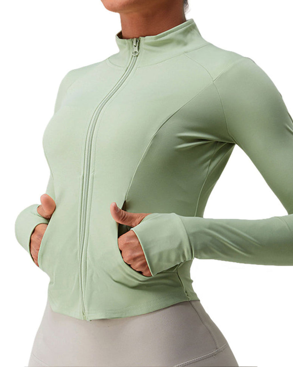 Hooded PU Jacka i Polyester – Lång Jacka Med Dragkedja
