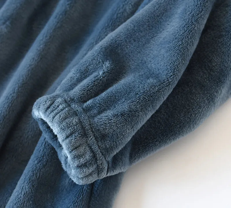 Pyjamas Set Med Byxa – Stickad Långärmad Sovkläder För Vinter