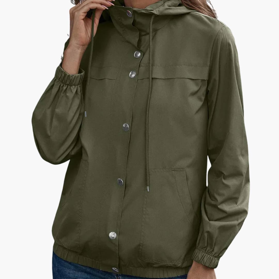 Hooded | Dam Trenchcoat Lätt Allvädersjacka med Huva