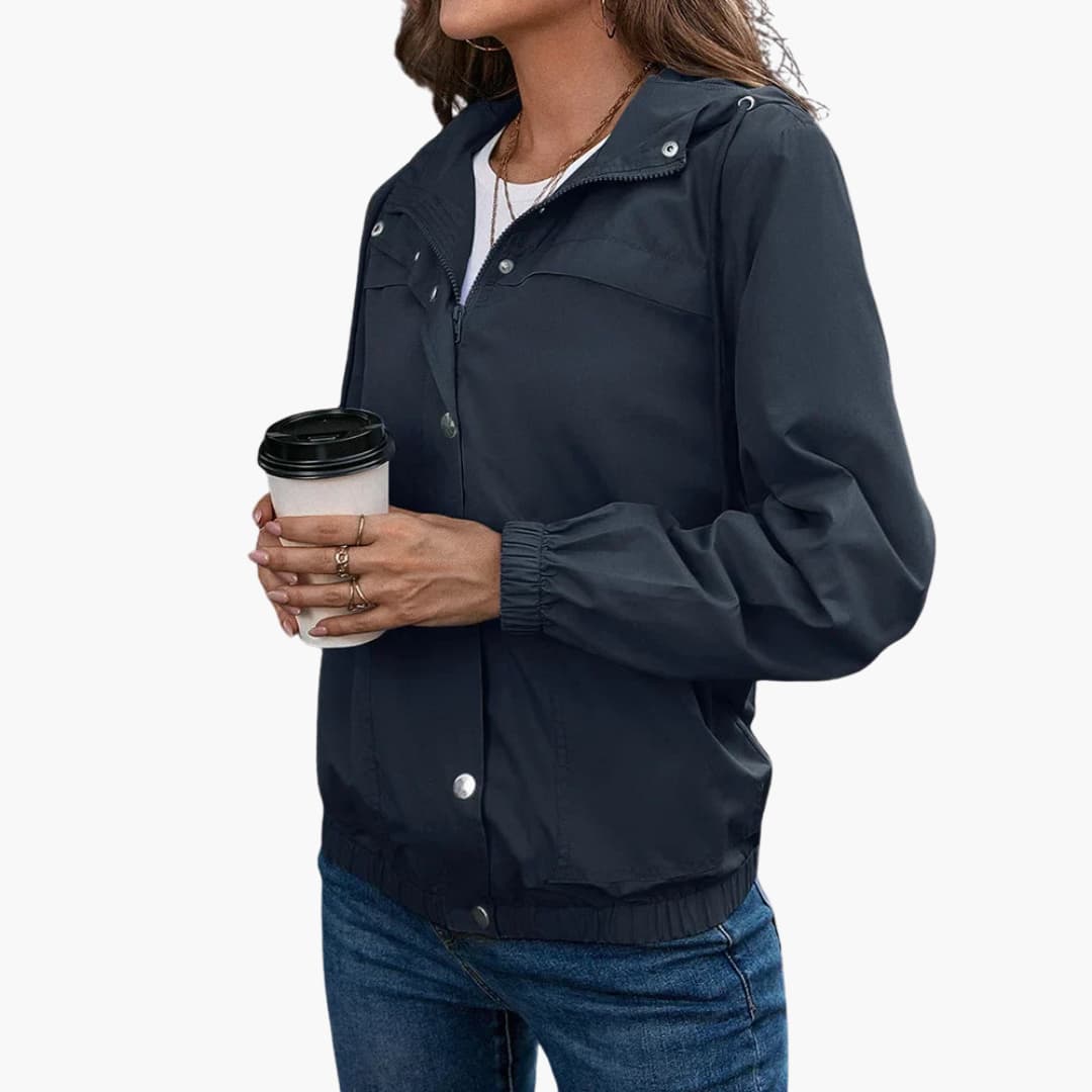 Hooded | Dam Trenchcoat Lätt Allvädersjacka med Huva