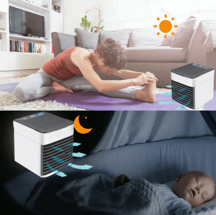 Mini Luftkylare - PP Personlig Luftkylare Med Luftfuktare Och LED Ljus