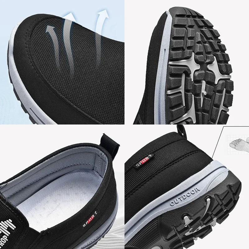 Dam Slip-On Skor | Textilovandel med Fotvalvsstöd | Gummisula för Vardagsbruk | Olsson