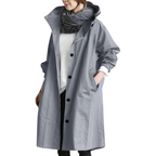 Oversized Trenchkappa för Dam i Bomull och Polyester | Långärmad Kappa med Sidfickor | Lager-på-Lager Ytterplagg | Olsson