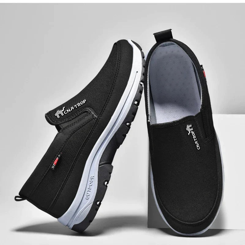 Dam Slip-On Skor | Textilovandel med Fotvalvsstöd | Gummisula för Vardagsbruk | Olsson
