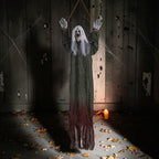 Hängande Spökdekoration i Tyg | Spökornament med Långt Hår och Upphängningsdesign | Halloween Inomhus & Utomhus | Olsson