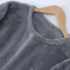 Pyjamas Set Med Byxa – Stickad Långärmad Sovkläder För Vinter