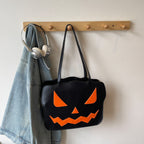 Halloween Messenger-Väska i PU | Kompakt Fyrkantig Väska med Pumpadesign | Förvaring för Vardagsbruk & Halloween | Olsson