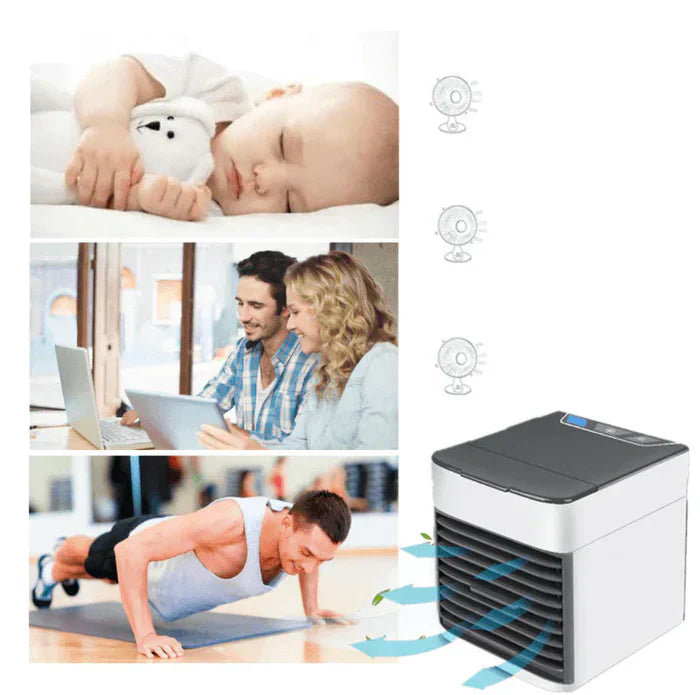 Mini Luftkylare - PP Personlig Luftkylare Med Luftfuktare Och LED Ljus