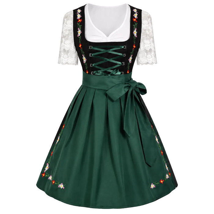 Dam Dirndl-Klänning i Polyester | Dekorativt Livstycke & Utsvängd Kjol | Traditionell Festklänning för Oktoberfest | Olsson