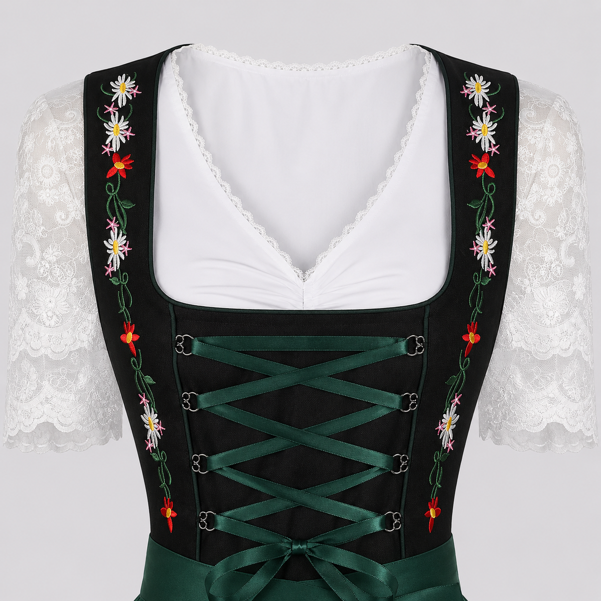 Dam Dirndl-Klänning i Polyester | Dekorativt Livstycke & Utsvängd Kjol | Traditionell Festklänning för Oktoberfest | Olsson
