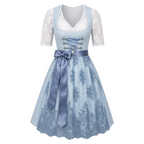 Dam Dirndl-Klänning i Polyester | Figursytt Livstycke & Utsvängd Kjol | Traditionell Festklänning för Oktoberfest | Olsson