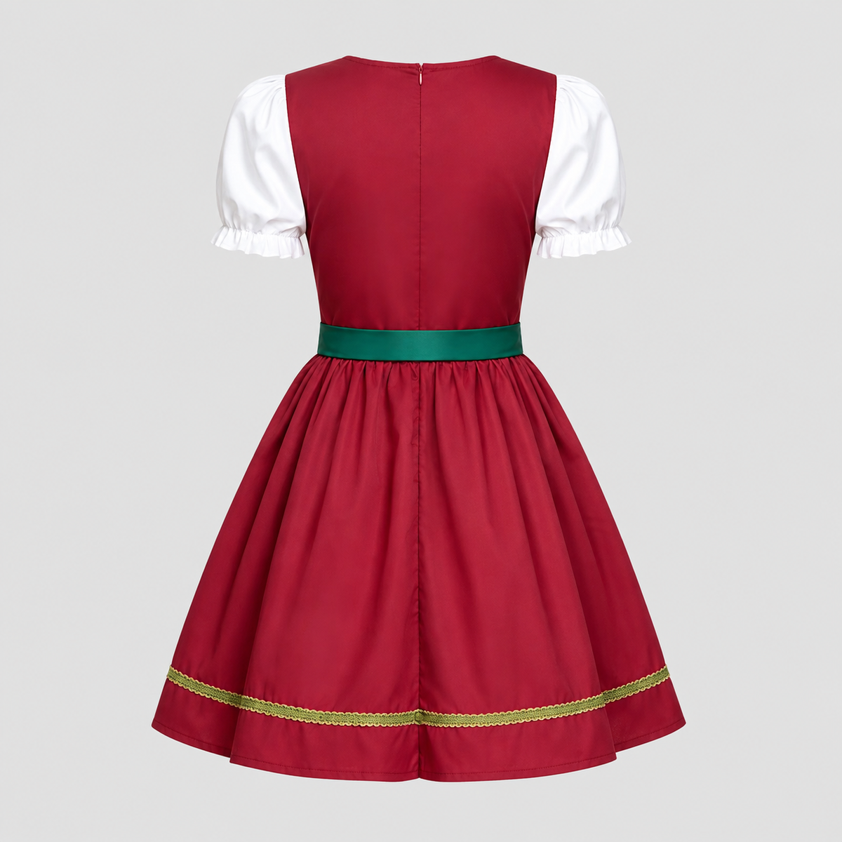 Dam Oktoberfestklänning i Polyester | Snörning & Förkläde | Korta Puffärmar för Folkfester & Temaevenemang | Olsson