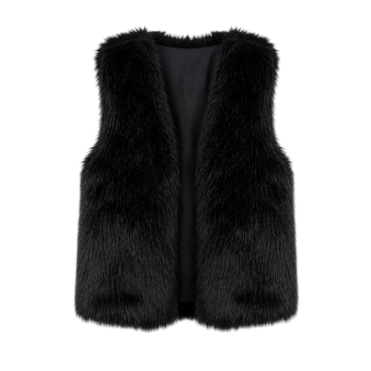 Dam Fuskpälsväst i Polyester | Lös Passform & Öppen Front | Ärmlös Väst för Höst, Vinter & Vardagliga Lagerlooks | Olsson