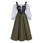 Dam Trachtenklänning i Polyester | Regular Passform & Puffärmar | Traditionellt Inspirerad Folkdräkt för Oktoberfest & Fester | Olsson