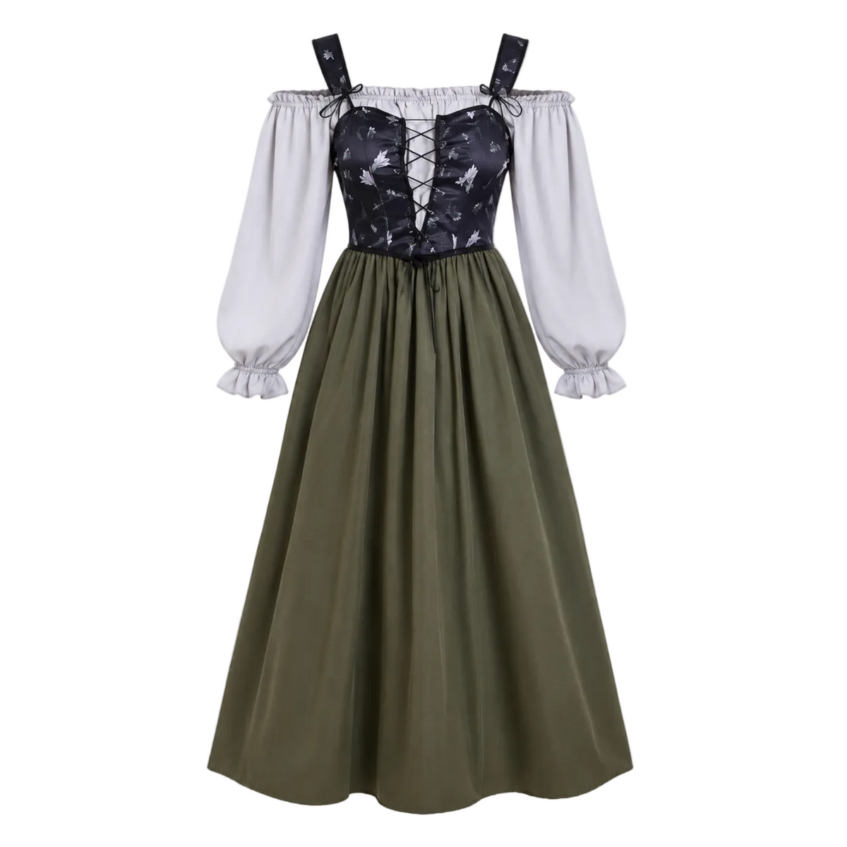 Dam Trachtenklänning i Polyester | Regular Passform & Puffärmar | Traditionellt Inspirerad Folkdräkt för Oktoberfest & Fester | Olsson