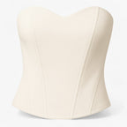Dam Korsettopp med Satinfinish | Strukturerad Bustier & Framlåsning | Lång Ärmlös Topp för Aftonbruk & Lagerlooks | Olsson