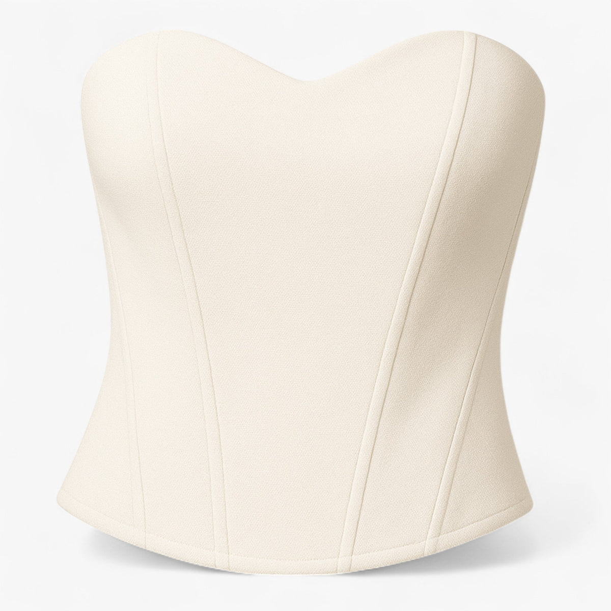 Dam Korsettopp med Satinfinish | Strukturerad Bustier & Framlåsning | Lång Ärmlös Topp för Aftonbruk & Lagerlooks | Olsson