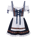 Dam Dirndl-Klänning i Polyester | Fyrkantig Halsringning & Förkläde | Bayerskt Inspirerad Kostym för Oktoberfest | Olsson