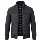 Herr Rutig Pullover | Slim Fit & Knappstängning | Långärmad Stickad Topp med Krage & Framfickor för Fritid & Smart-Casual | Olsson