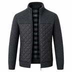 Herr Rutig Pullover | Slim Fit & Knappstängning | Långärmad Stickad Topp med Krage & Framfickor för Fritid & Smart-Casual | Olsson