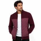 Herr Rutig Pullover | Slim Fit & Knappstängning | Långärmad Stickad Topp med Krage & Framfickor för Fritid & Smart-Casual | Olsson