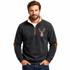 Herrpullover med Halvdragkedja | Fodrad Krage & Långa Ärmar | Regular Passform för Vardag, Arbete & Lagerlooks | Olsson