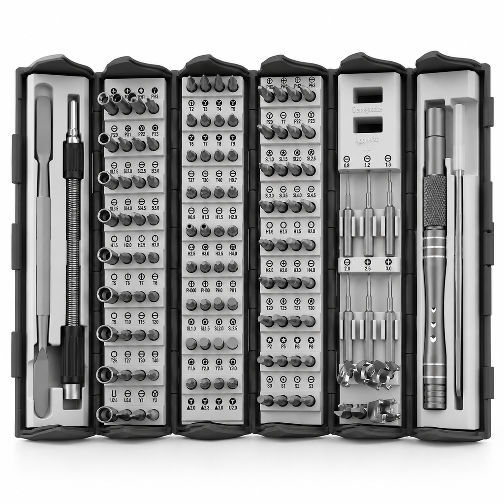 16-i-1 Precisionsskruvmejselset | Magnetisk Bitshållare & Utbytbara Bits | Kompakt Verktyg för Elektronik & Möbler | Olsson