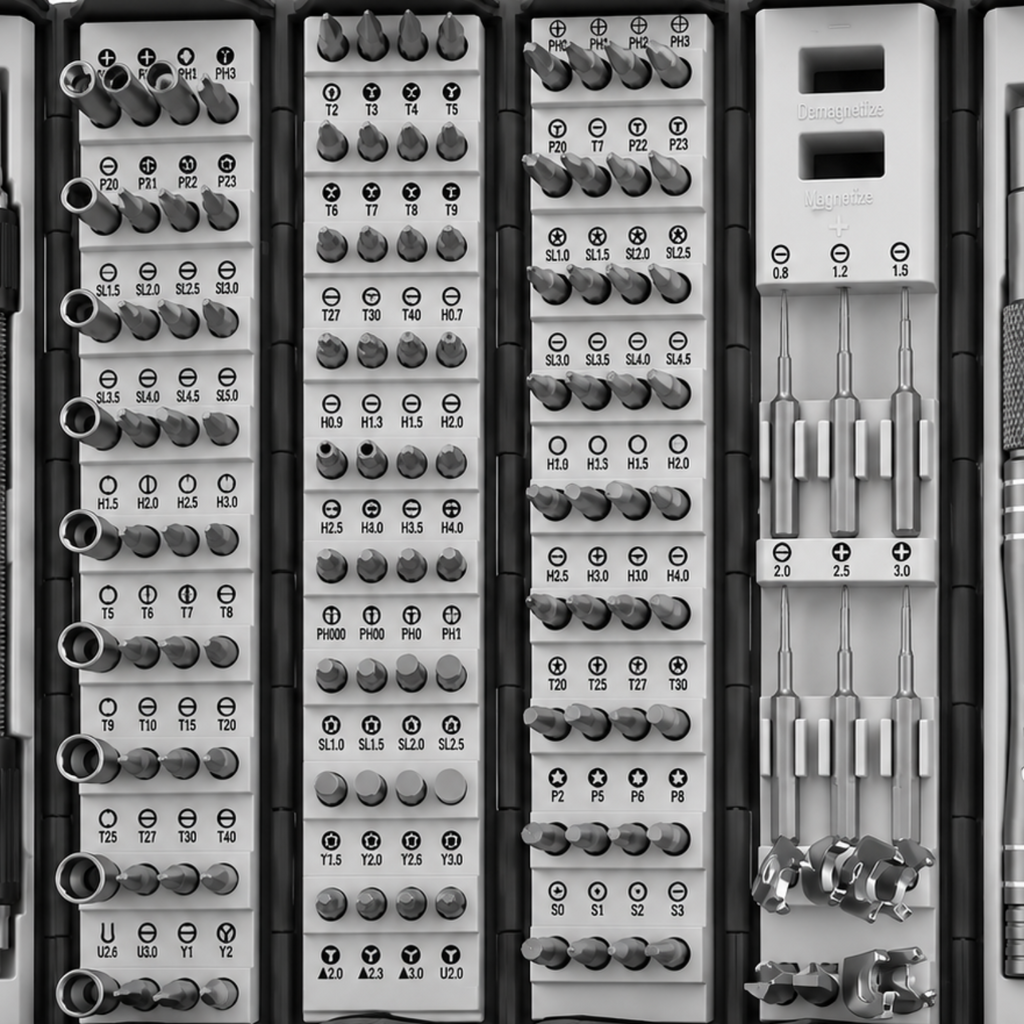 16-i-1 Precisionsskruvmejselset | Magnetisk Bitshållare & Utbytbara Bits | Kompakt Verktyg för Elektronik & Möbler | Olsson