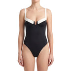 Dam Baddräkt - Polyester Strapless Baddräkt Med Color Block Design
