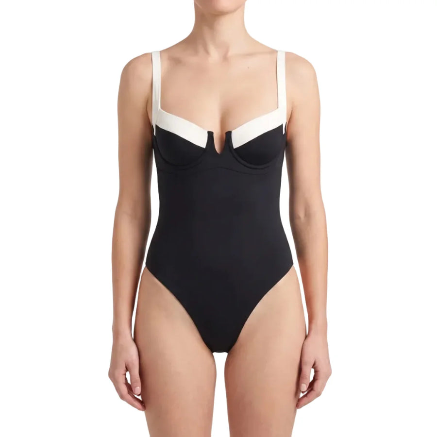 Dam Baddräkt - Polyester Strapless Baddräkt Med Color Block Design