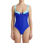 Dam Baddräkt - Polyester Strapless Baddräkt Med Color Block Design