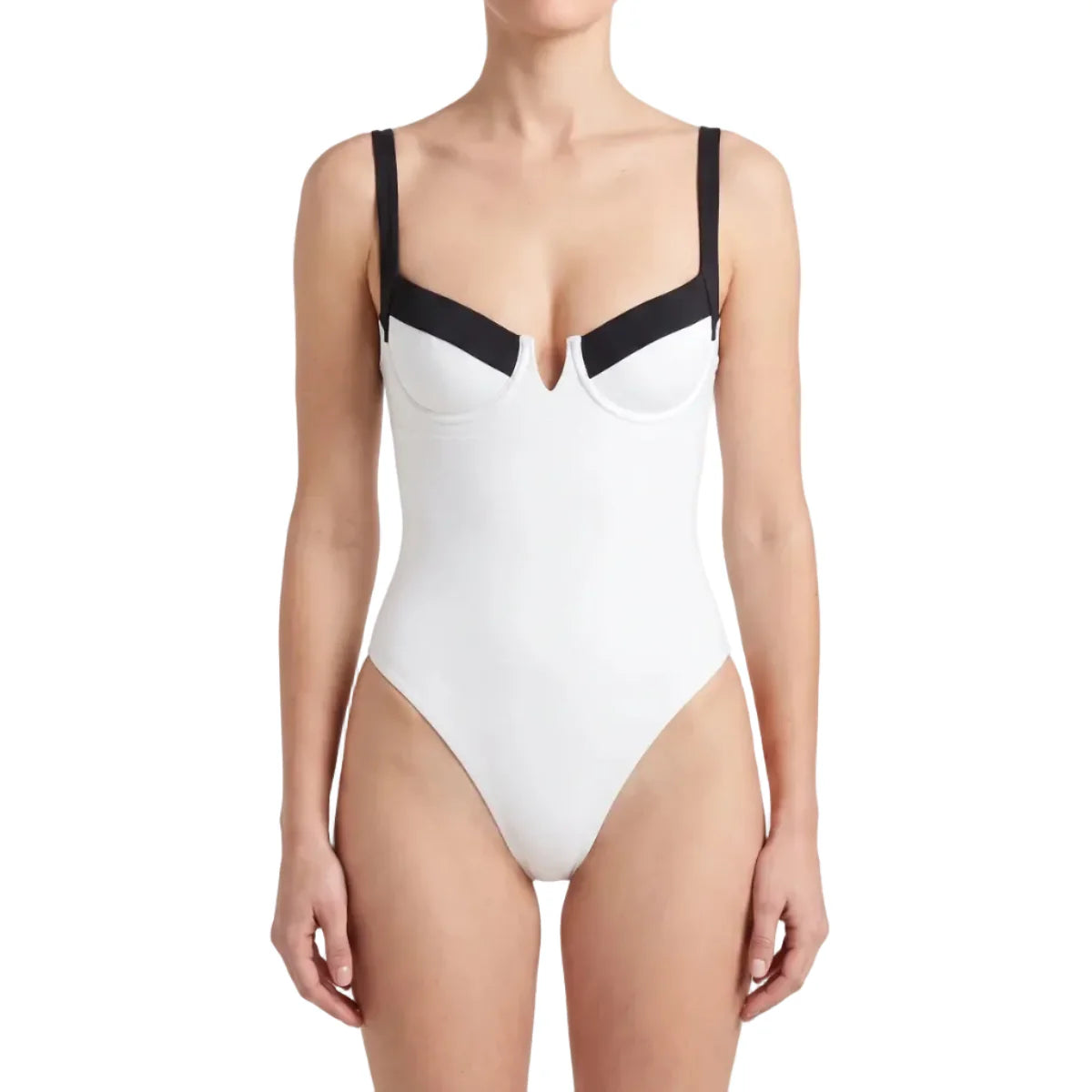 Dam Baddräkt - Polyester Strapless Baddräkt Med Color Block Design