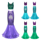 Dam Havfrukostym i Polyester & Organza | Glittrande Skäloverdel | Lager-på-Lager Kjol för Halloween & Temafester | Olsson