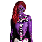 Skelettkostym för Dam i Elastisk Polyester | Kroppsnära Helkroppsdesign | Färgglatt Skeletttryck för Halloween & Karneval | Olsson