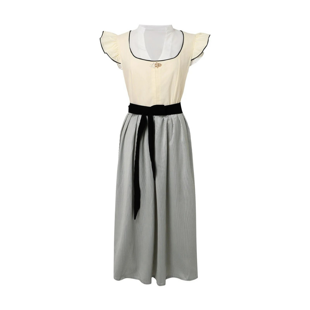 Dam Dirndl-Klänning i Bomullsblandning | Ärmlös Midi-Design | Spetsdetaljer för Oktoberfest, Festivaler & Temaevenemang | Olsson