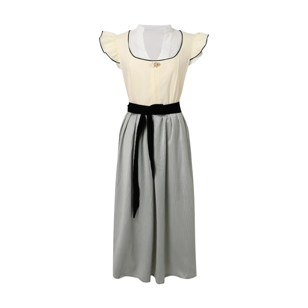 Dam Dirndl-Klänning i Bomullsblandning | Ärmlös Midi-Design | Spetsdetaljer för Oktoberfest, Festivaler & Temaevenemang | Olsson